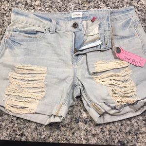 Light denim wash shorts